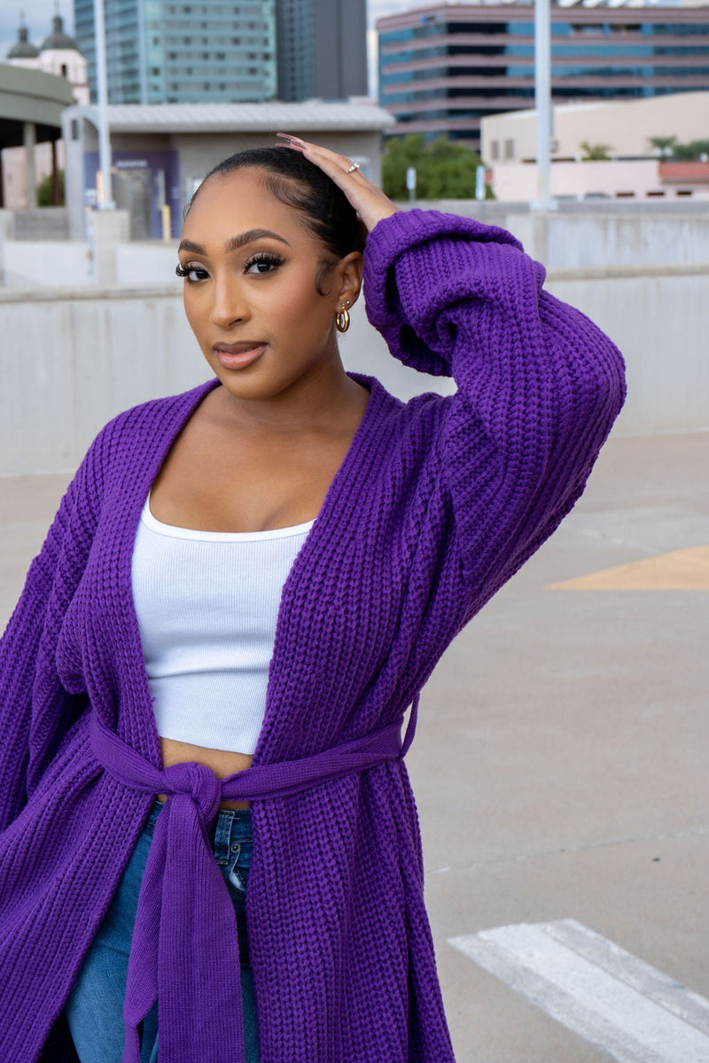 Waiting for fall sweater -purple